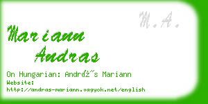 mariann andras business card